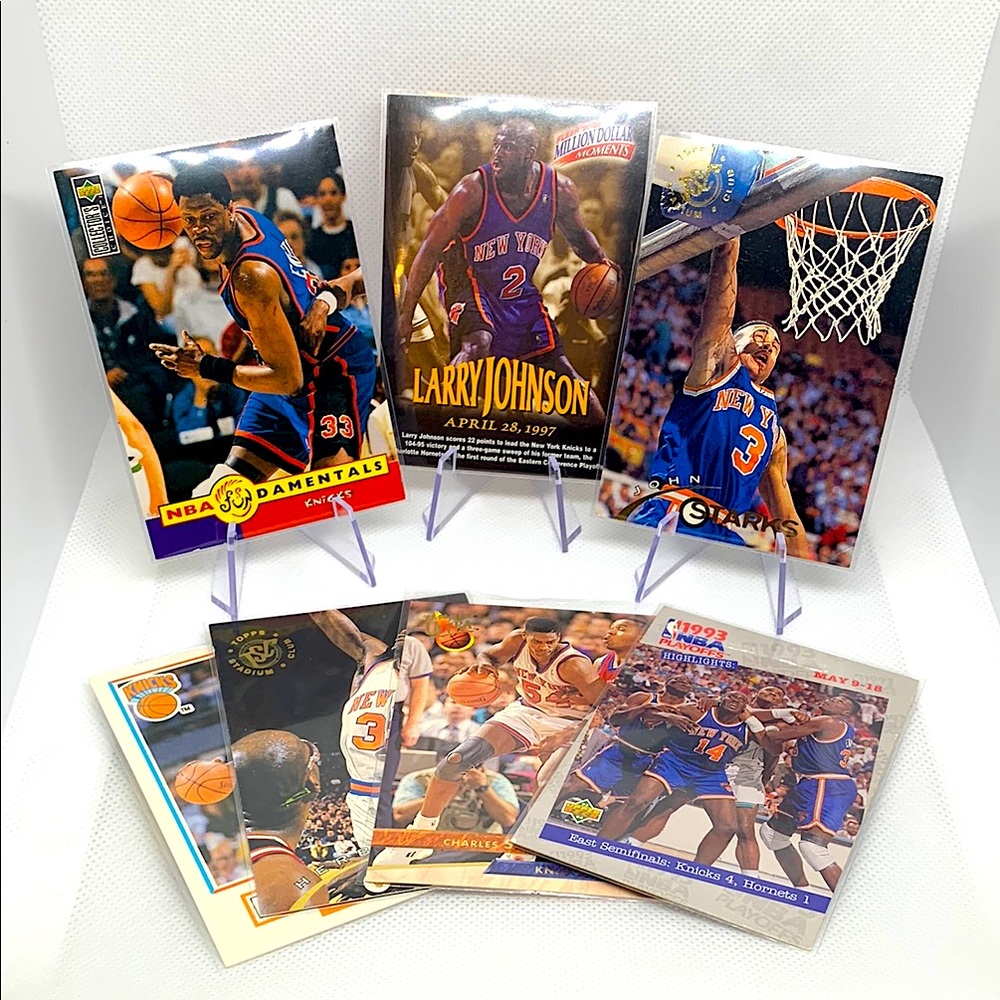 New York Knicks NBA Topps Basketball Card Set Ewing Johnson Starks Excellent!!